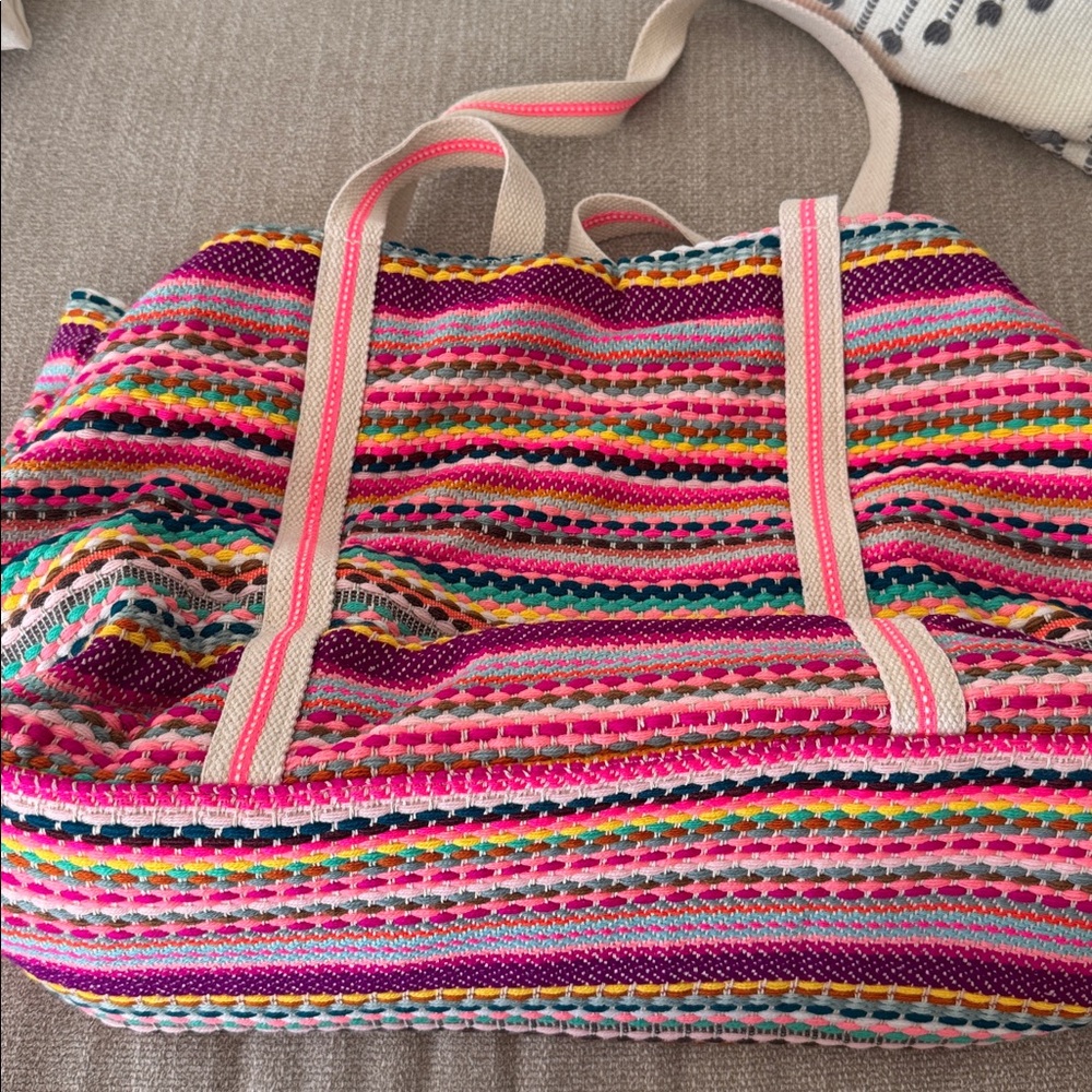 Colorful Embroidered and Beaded Tote Bag - Picture 3 of 5